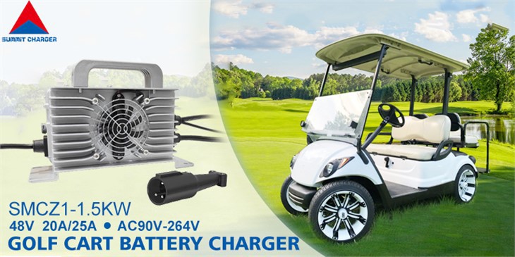 Caricabatteria elettrico per carrello da golf